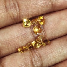 Citrine 4.5x4.5mm cushion facet 0.32 cts